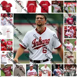 Custom Indiana Hoosiers College costurou a camisa de beisebol Jake Dunning Josh Phegley Jonathon Fixler Zach McClellan Doug Devore Chris Peters Kevin Orie John Wehner