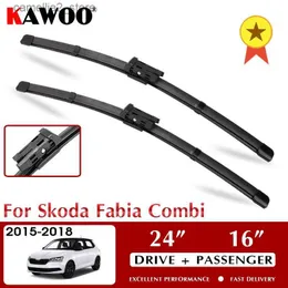 Przed wycierania przednimi wycieraczkami Wiper Blorki wycieraczki do Skody Fabia Combi 2015-2018 Windscreen Windcreen Wash 24 "+16" LHD Rhd Q231107