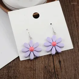 Dangle Earrings Arrival 1pair Colorful Ladies Flower Drop Candy Color Resin Daisy Flowers Women Girls Jewelry Gift