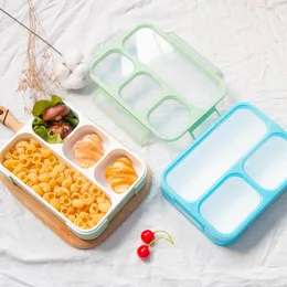 Bento Boxes 1000ml Grid Lunch Box عالية السعة تسرب إثبات حاوية طعام محمولة مدرسة سفر Office School 3/4 شبكة ميكروويف محمولة 230407