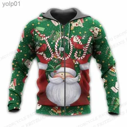 Herren Hoodies Sweatshirts Weihnachtsmann 3D-Druck Reißverschluss Hoodie Männer Mode Schneemann Hoodies Kid Hip Hop Zip Up Hoodie Mädchen Mantel Frauen Sweat WeihnachtskleidungL231107