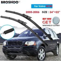 Windshield torkar biltorkare blad för Volvo XC90 24 "+22" 2005-2006 Auto vindrutan Vindrutetorkare Bladfönster tvättar passning klämm ARM Q231107