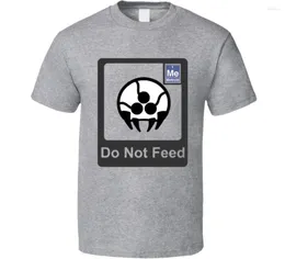 Men's T Shirts Metroid Do Not Feed Funny Shirt Man Clothing Top Tee Printed T-Shirt Pure Cotton Men