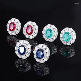 Серьги обручи искренние настоящие драгоценности 2023 Tiktok S925 Серебряное эмуляция красочное сокровище Dan Women's Women's Diamond