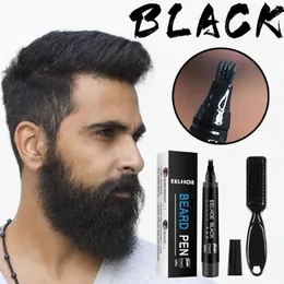 Makyaj Fırçaları Sakal Dolgu Kalemi Kiti Kutusu Siyah Geliştirici Fırçası Doldur Saç şekillendirme Teri Erkeklere Dayanıklı Araçlar Su Geçirmez N8Q0