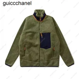 مصمم 23SS الجديد نصف Zippe Juckets Mens Fleece سترة سميكة Wonmen دافئة إلى أسفل الكلاسيكية الرجعية الخريف الشتاء موديلات Lamb Pant Cashmere Mens Coat