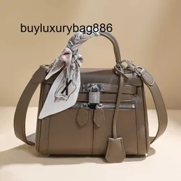 Luxury Handbags Lakis Swift Leather Wide shoulder strap bag double pocket for women 2023 new high-end feeling large capacity handbag commuting single