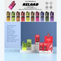 Reload smooth perfect balance puffbar supbar 12K pro max 0%2%5% world big smok bar vap viho 6000 9000 10000 12000 kit pod prefilled e-liquid airglow joy Empty smoking vapor