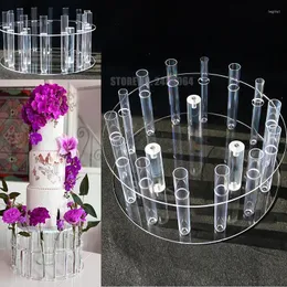 Bakeware Tools Flower Cake Stand Birthday Baby Shower Round Stands Diy Crown Floral Arrangements Wedding Dessert Decoration