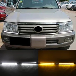 ل Toyota Land Cruiser 4500 4700 100 LC100 FZJ100 UZJ100 98-07 إشارة الدوران الديناميكي DRL LED LED أثناء النهار تشغيل الضباب ضباب الضوء