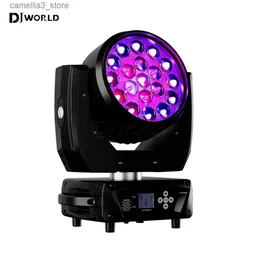 Ruchowe światła na głowie 2PCS 19x15W LED Ruchowa głowica Lekkie Zoom Zoom RGBW 4IN1 BEAM DMX Profesjonalny etap dyskoteka imprezy klub Efekt Efekt Q231107