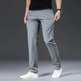 Herrbyxor Browon Classic High Quality Men byxor Spring Summer Midweight Solid Color Straight Trousers Male Full Längd Casual Pants Men 231107