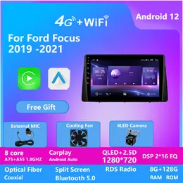 Auto QLED 8G 128G Video für Ford Focus 2019-2021 Android 12 Radio Multimedia Player 4G Navigation MP5 DVD Audio HD