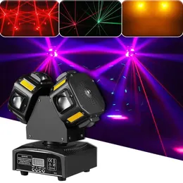 Ruchowe światła głowicy z RG Laser Lights 8x10W RGBW 4IN1 LED Ruchowa głowica Belka Strobe Strobe Light DMX Podwójne ramiona Poruszanie głowic do DJ Party Q231107