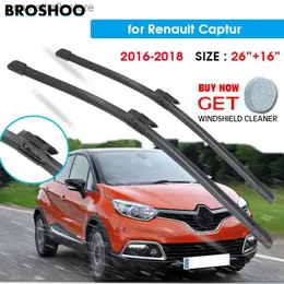 Renault Captur 26 "+16"2016-2018 Auto Windscreen Windshield 와이퍼 블레이드 윈도우 핏 푸시 버튼 암 Q231107 용 앞 유리 와이퍼 자동차 와이퍼 블레이드