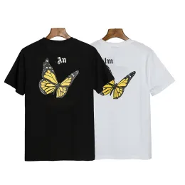 Designer Palmen Herren T-Shirts Frauen Engel T-Shirt Zurück Schmetterling Brief gedruckt Baumwolle Rundhalsausschnitt locker lässig Kurzschlaf T-Shirt halbe Ärmel Größe S/M/L/XL