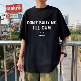 Męskie koszulki nie zastraszają mnie, znam zabawne memy koszulek. HARAJUKU DRUKOWANE T-shirty bawełniane miękkie unisex letnie swobodne koszulki pary duże topy 230407