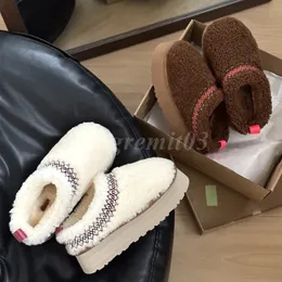 Tazz Chinelos Mulheres Botas com Zíper Ultra Mini Boot Designer Botas de Plataforma Australiana Couro Quente Tornozelo Fur Slides Inverno Elástico Botas de Tricô