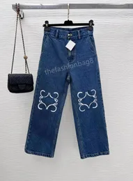 2023er Jahre Frauen Jeans Hosen Drucken Hohe Taille Breites Bein Denim Hosen Design Mode Lange Hose Hiphop Streetwear Jean