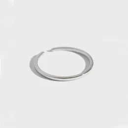 100 ٪ 925 sterling Silver Silver Open Rings for Women Smother Smother Line Simple Line Plain Finger Finger Finger Finger Jewelry Wholesale YMR077