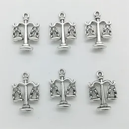 50pcs Lot Scales Libra Charms Pendants Retro Jewelry Accessories DIY Antique silver Pendant For Bracelet Earrings Keychain 22 18mm269u