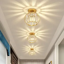 Luzes de teto modernas LED lâmpada de cristal simples corredor personalidade criativa varanda corredor entrada varanda luz luxo