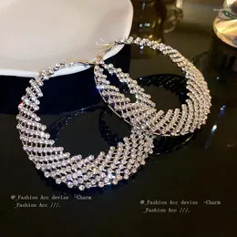 Baumelnde Ohrringe für Damen, zart, koreanische Mode, Kreis-Ohrring, romantischer Zirkonia, Mond, trendiger Schmuck, übertriebene Accessoires