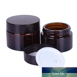 Upmarket Cosmetic Packaging Container Screw Cap 20g Amber Glass Cream Jar Cosmetic Sample Jar Eye shadow Pot Amber Glass Bottle