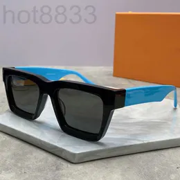 Sunglasses Designer Mens Square Thick Plate Black Frame Green Blue Temples Women Fashion Personality Simple Style Anti-ultraviolet Eye Protection Top Quality 9DAN