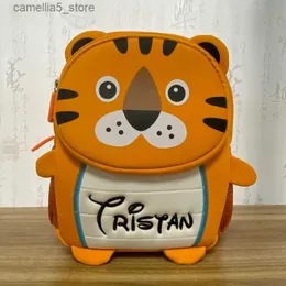 Ryggsäckar Anpassade namn Tiger ryggsäck skolväska ryggsäck Kids Nursery Toddler Rucksack Q231108