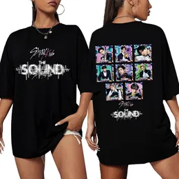 Womens TShirt 2023 Stray Kids The Sound Ablum Magliette Manga Summer TShirt Summer Oversize Women Tees Shirt 230406