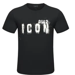 Icon DSQ2 Mens Printed Рубашки T Рубашки бренд Классическая модная тенденция для простого уличного короткого рукава