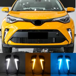 Bil LED DRL DAYTIME RUNDLIGHT FÖR TOYOTA C-HR CHR 2020 2021 2022 2023 Med Dynamic Turn Signal Daylight Dim Lamp Cover