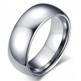 Classico maschio vero argento 18 carati placcato oro bianco 8 mm acciaio al titanio donna uomo fede nuziale di alta qualità non sbiadire amanti matrimonio Je2431