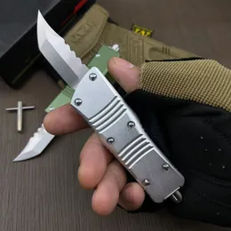 Petit couteau tactique automatique haut de gamme MT UT D2 Stone Wash Hellblade CNC 6061-T6 Poignée EDC Couteaux cadeaux avec sac en nylon