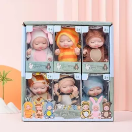 Куклы 6 штук мини -милые реалистичные глаза закрыты Reborn Baby Coll с одеждой костюмы Движение подарка на день рождения для девочек Dropship 230407