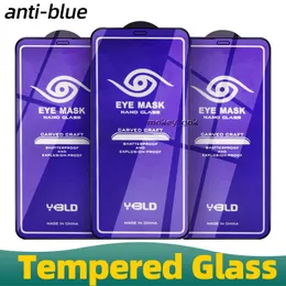 Anti-bule Tempered Glass Screen Full Glue 9H Screen Protector For iPhone 14pro max 12 13 11 xr xs 7plus 8