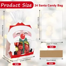 Decorazioni natalizie Sacchetti regalo Simpatico biscotto regalo di Babbo Natale con dolcetto in cellophane e lacci per bomboniere che regalano gocce di piccole dimensioni De Otx67