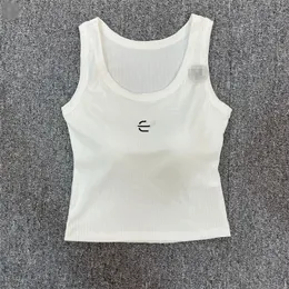 Kadın Tank Top Örgü Tee Tasarımcısı Nakış Nefes Kolsuz Örgü Üstleri Moda Rahat Bayanlar Tshirt seksi kolsuz Kadın Örgü Anagram Düzenli