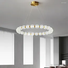 Żyrandole nowoczesna dioda do jadalni mieszkalna sypialnia luksusowa akrylowa kula wiszące lampy wisiorki