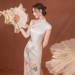 Ubranie etniczne długie qipao kobiety retro eleganti hanfu chińska sukienka cheongsam tradycyjna szata orientale vestido chino mujer nowoczesne Chiny st