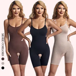 Kvinnor Bodysuit Öppen Crotch Butt Lifter Full Body Shaper Flat Belly Corset Mage Control Shapewear Fajas Colombian Slim Underwear