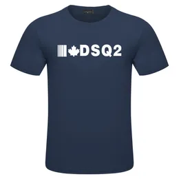 DSQ2 아이콘 DSQICON2 2023 새로운 인쇄 된 셔츠 메이플 남성과 여성을 떠나 간단한 거리 브랜드 짧은 브랜드 짧은 슬리브를위한 클래식 패션 트렌드