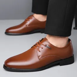 Business Shoes Dress Leather Genuine Men Oxfords Casual for Man Male Gentle Designer Slip on Breathable Black Shoe Factory Ite 470