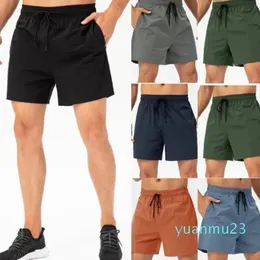 Designer limões homens yoga esportes curto secagem rápida lu shorts com bolso traseiro telefone móvel casual correndo ginásio jogger pant