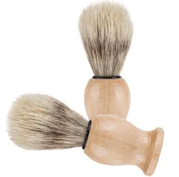 Nylon Material Woody Beard Brush Bristles Shave Tool Man Male Shaving Brushes Shower Room Accessories Clean Home LL