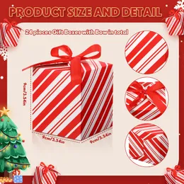 Caixas de decorações de Natal com arco goody presente fita nidificação tampa vermelha doces tampas biscoito para suprimentos de festa de natal drop entrega otsxj