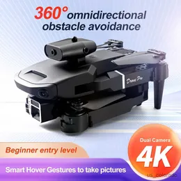 Drönare UAV Quadcopter 4K HD Drone Aerial Photography Dual-Lens Aircraft Folding fyrsidigt hinder Undvikande gränsöverskridande leksaker