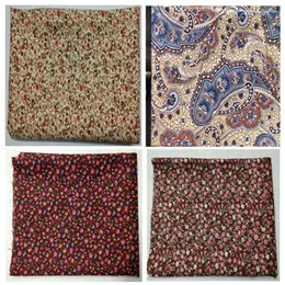 Clothing Fabric 50x145cm Royal Brown All-over Blooming Flowers Ruyi Printed Cotton Poplin Home Textiles Floral Patch