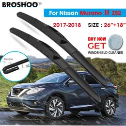 Limpadores de para-brisa Lâmina de limpador de carro para Nissan Murano III Z52 26 "+ 18" 2017-2018 Lâminas de limpador de para-brisa para lavagem de janelas Fit U Hook Arms Q231107